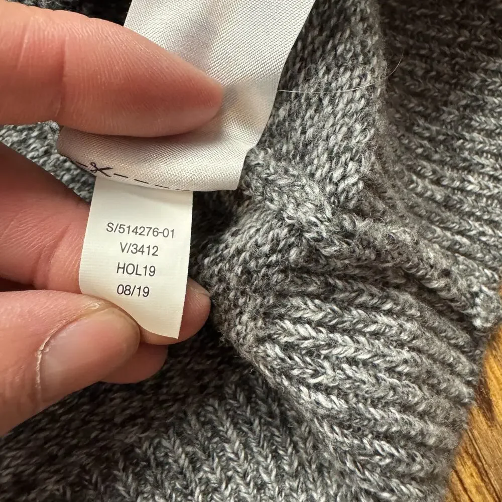 Men's Banana Republic Grey Gray Shawl Collar Sweater Preppy Marled Knit Medium